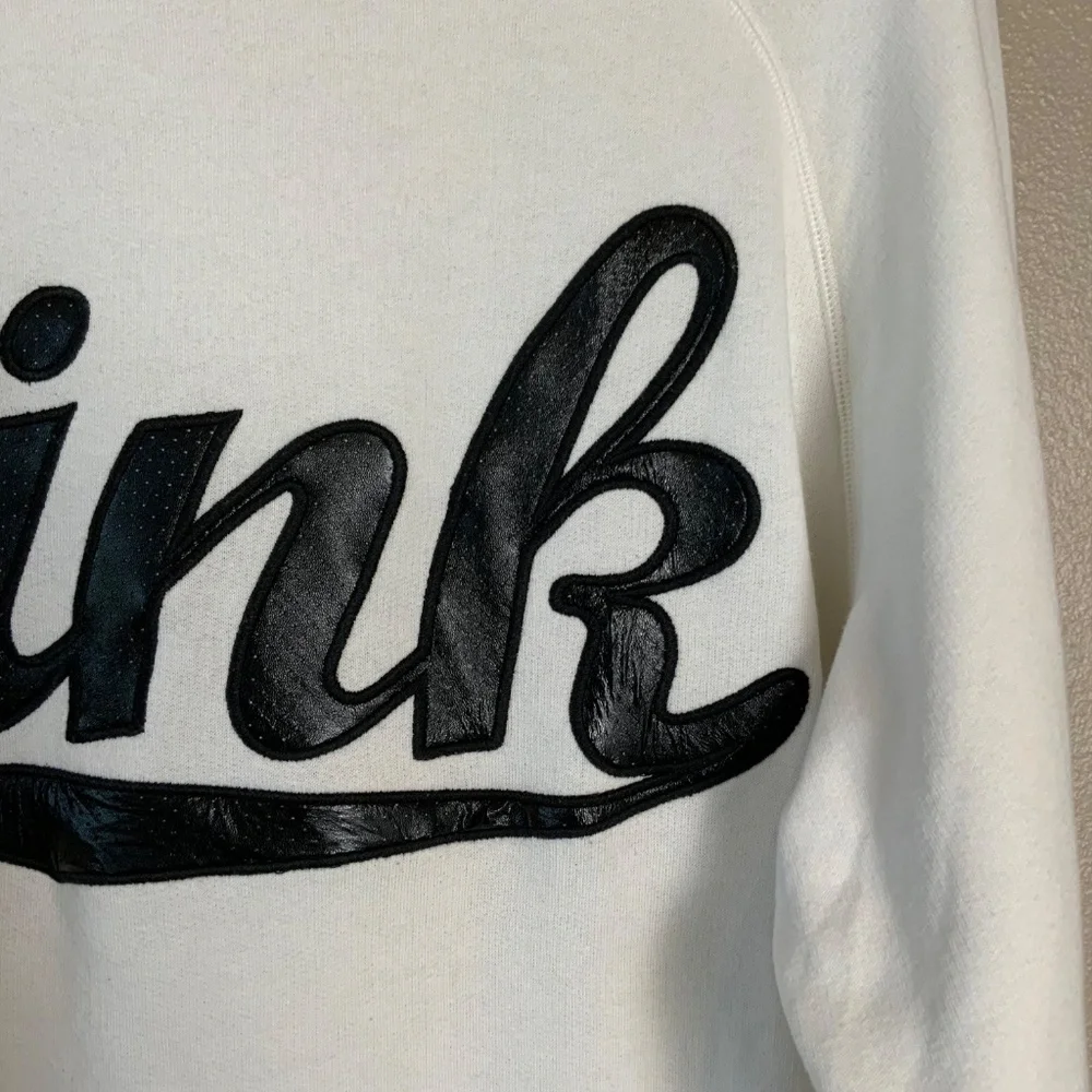 Victoria's Secret PINK Faux Leather Dotted Applique Sweatshirt - Picture 7 of 16